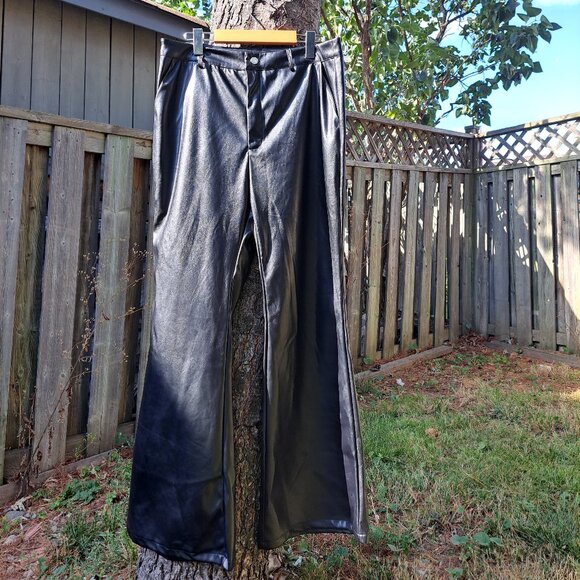 SHEIN | Faux Leather Wide-Leg Pants - Picture 1 of 1